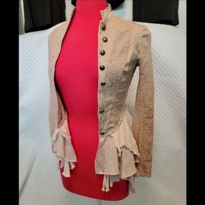 Rose gold blush cardigan blazer jacket Ark & Co.